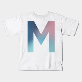 Gradient Letter M Initial Alphabet Kids T-Shirt